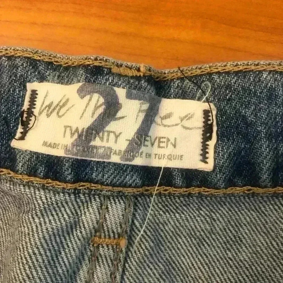 Free People Hallie skirt Washed Denim Distressed sz 27 - Picture 5 of 5